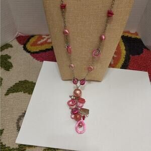 TRESKA beaded‎ long pendant necklace new